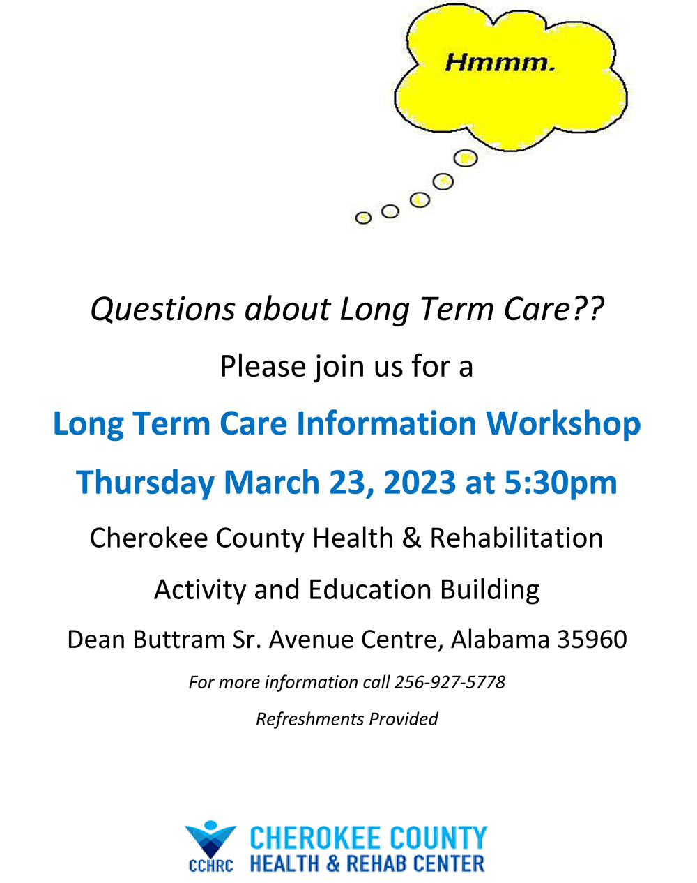 CCHRC Long Term Care Workshop Mar 23, 2023